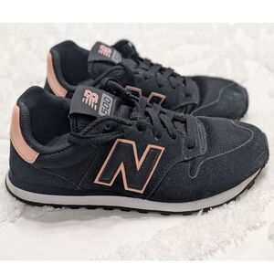 👟 New Balance 500 Black & Peach Sneakers – Women's Size 7